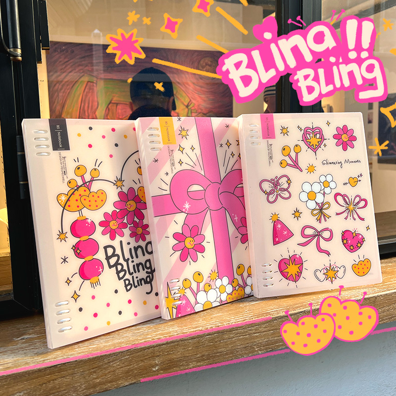 pecpecwell活页笔记本A5B5活页本可拆卸纯色紫色高颜值横线简约