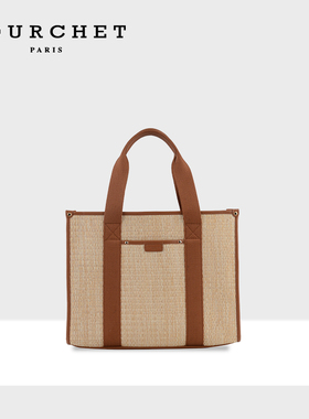 POURCHET/宝榭法国原创新款MATCH PAILLE草席托特包手拎斜跨