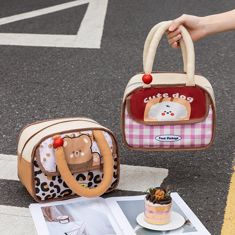 高颜值双层保温饭盒包便当包手提袋大容量防水防油学生上班族通勤