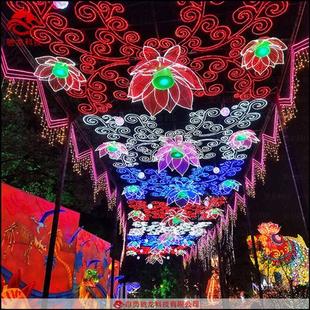 走廊通道灯光装饰室外防水装饰异形灯美陈花灯定制春节亮化光雕