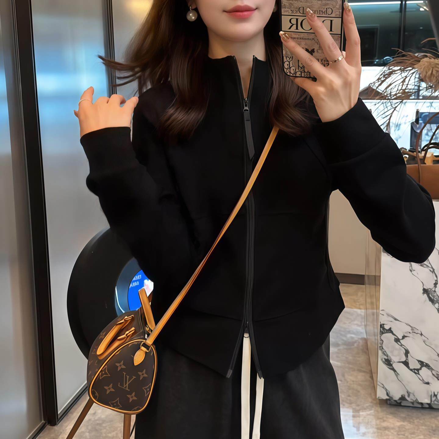 JOYIASS立领拉链卫衣外套女秋季2025新款爆款小个子正肩开衫外穿