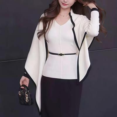 JOYIASS知性风三角披肩+V领打底衫两件套女秋2025新款爆款优雅风