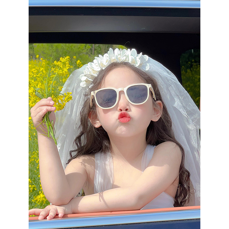 儿童头纱发箍生日头饰花童发饰婚纱小公主发饰发夹宝宝小女孩发卡