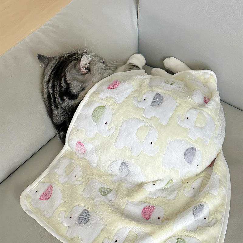 宠物毛毯猫毯子秋冬季猫咪狗狗加厚保暖珊瑚绒猫用睡觉垫子小被子