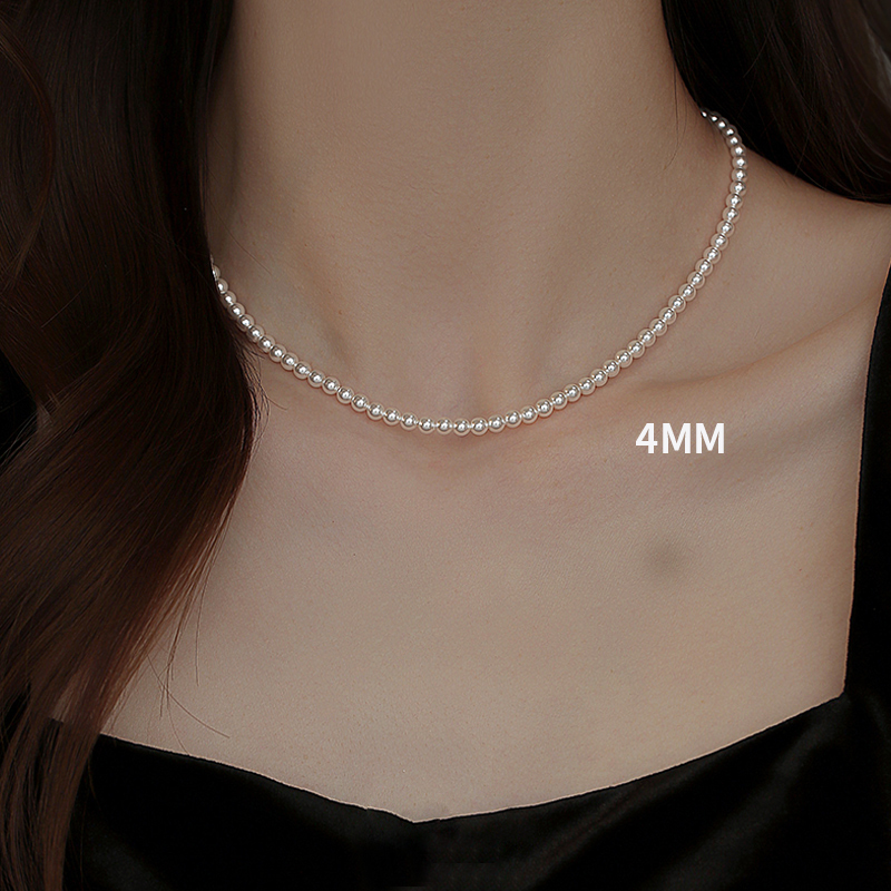 4mm小米珠珍珠女极细珍珠项链