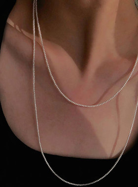 极细长款小米粒施家珍珠项链女款毛衣链2025新款爆款双层叠戴项链