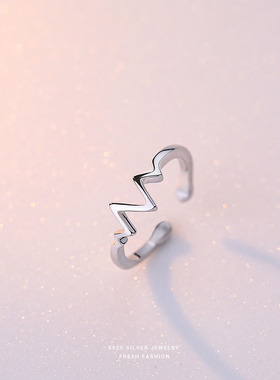 UVK女925纯银日韩心跳心电图