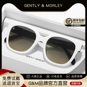 白框墨镜女韩版 偏光太阳眼镜男防紫外线高级感ins风可配近视度数