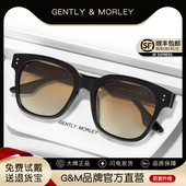 2025款 渐变茶色太阳眼镜墨镜女夏防晒新款 偏光遮阳镜男潮流gm黑框