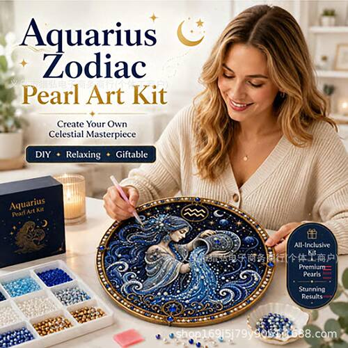 新品12 Zodiac Signs Pearl Art Kit十二星座珍珠艺术套装