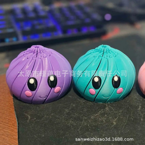 独立站 Dumpling Squishy Twist Fidget, 解压包子小摆件桌面摆件