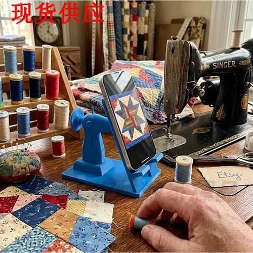 独立站爆款Sewing Machine Phone Stand家居创意3d缝纫机手机支架
