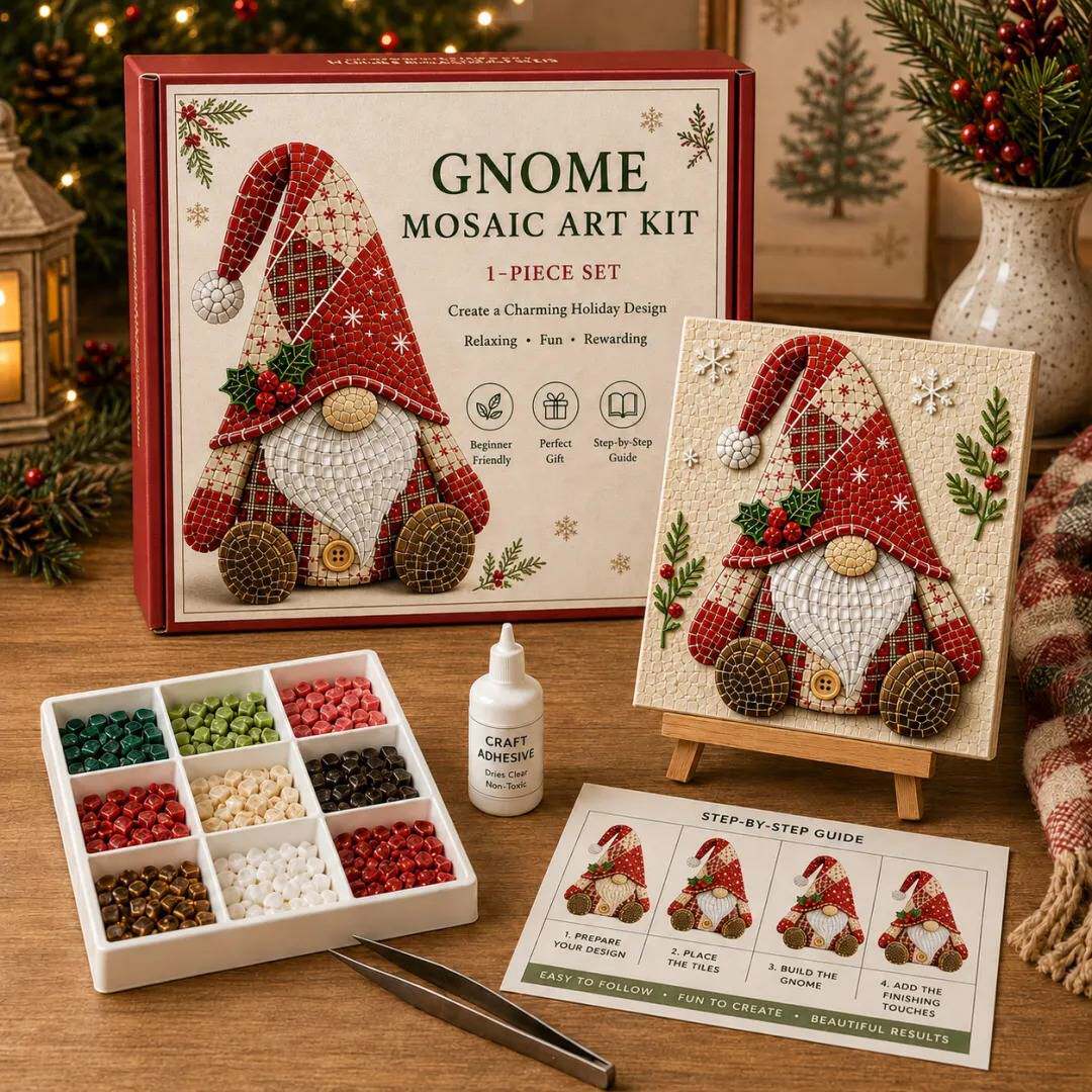 亚马逊新品 Gnome Mosaic Art Kit 小矮人马赛克拼块艺术品装饰品
