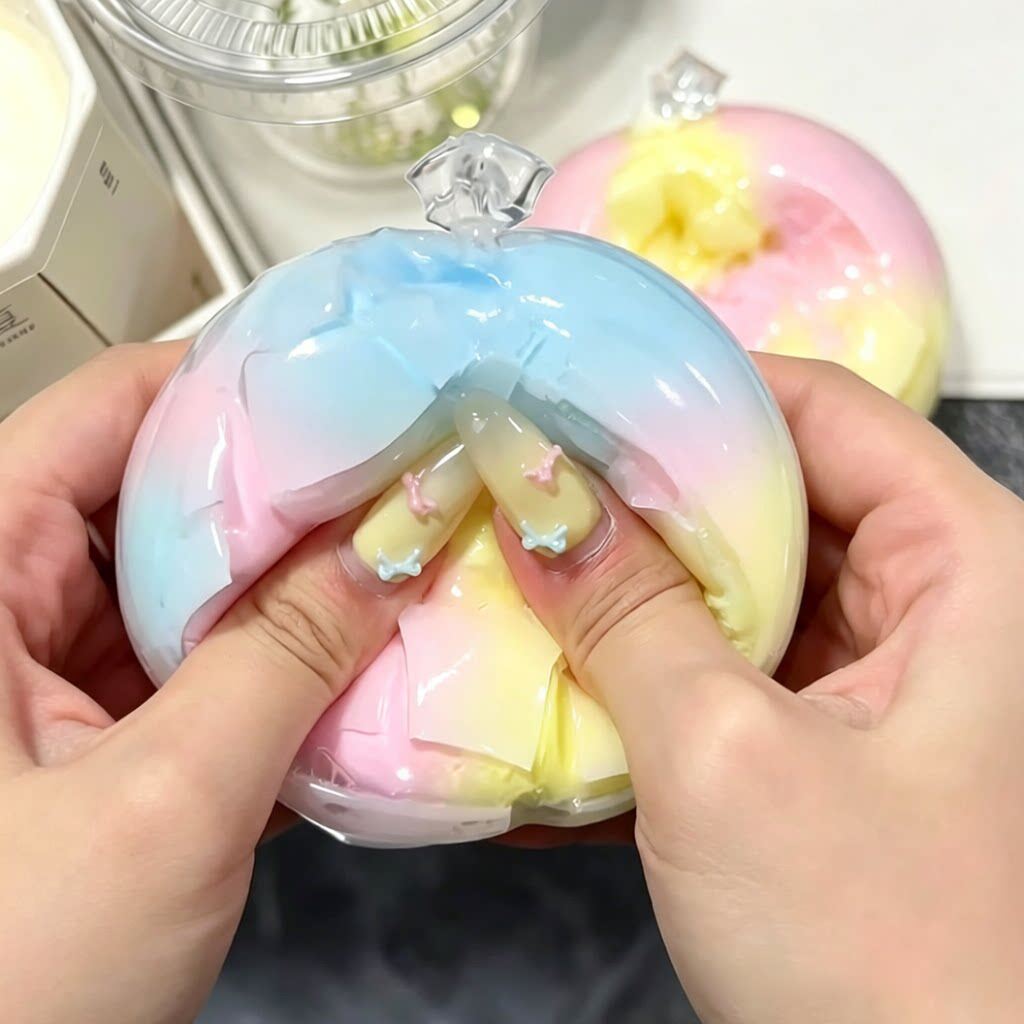 爆款脆皮球捏捏乐解压蜡皮手作球软脆皮球声控爆浆减压球玩具