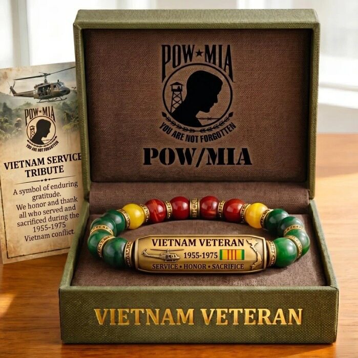 新品Vietnam veteran 越南退伍军人致敬串珠手链，带礼品盒