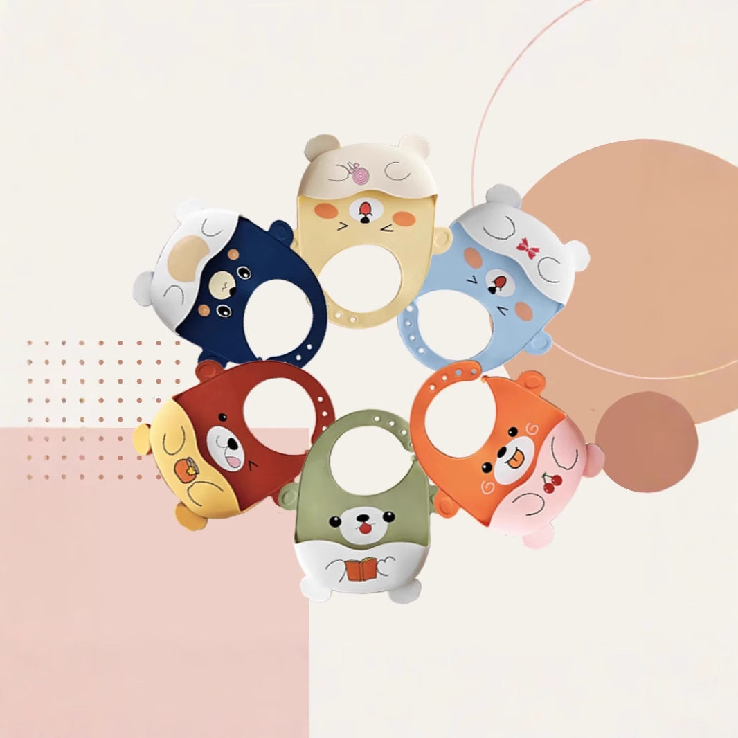 新品热卖婴儿硅胶围兜宝宝吃饭围嘴立体防水食饭兜儿童大号口水兜