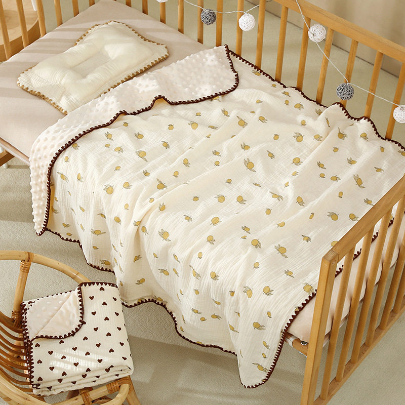 婴儿纯棉邹布豆豆毯a类纯棉宝宝包被新生儿抱毯儿童盖毯童被