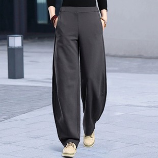 女冬季 运动休闲萝卜裤 卫裤 宽松大码 2024新款 秋冬加绒香蕉裤