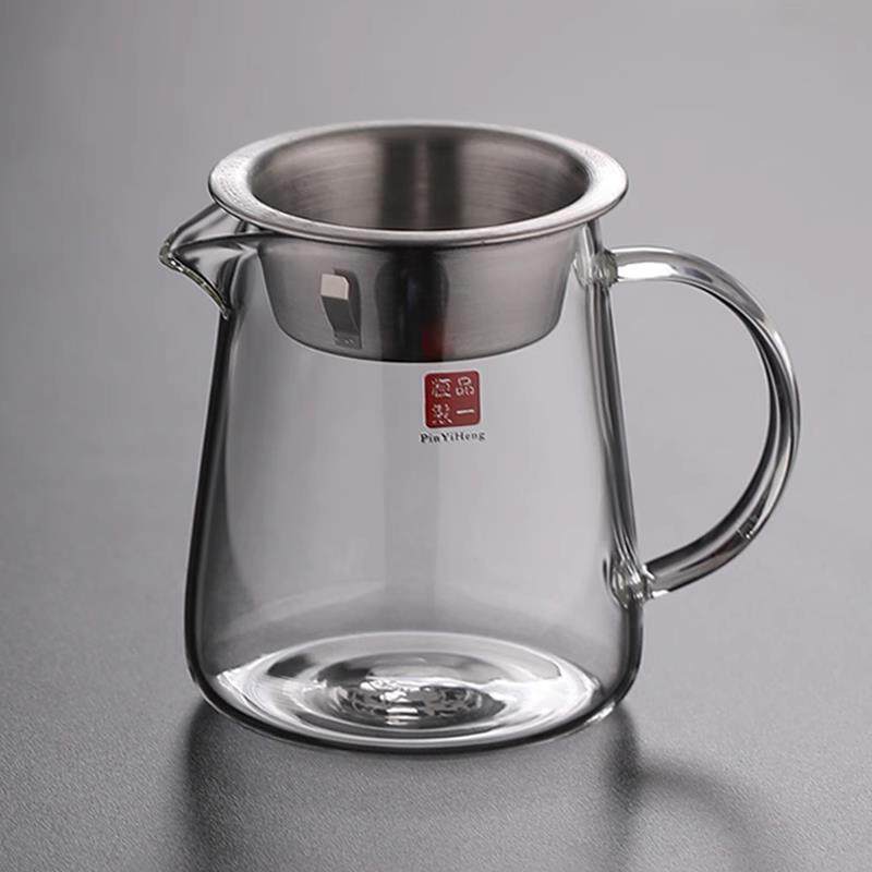 加厚玻璃公道杯茶漏一体茶具套组高档公杯耐高温茶海分茶器带盖子