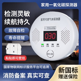 家用一氧化碳警报器室内蜂窝煤碳壁挂炉电池款气体检测仪co报警器
