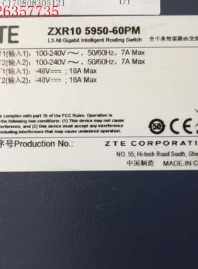 中兴ZTE  ZXR10 5950-60PM  ,无破损,功(议价)