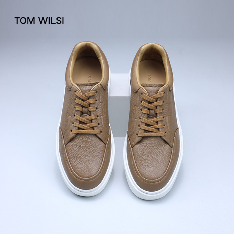 TOM  WILSI男鞋2025秋冬款新高端鹿皮鞋厚底轻便真皮男士休闲板鞋,流行男鞋,休闲板鞋,淘宝优惠券,粉丝福利购,淘宝优惠卷