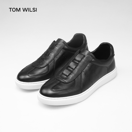 TOM WILSI 男士休闲鞋2026新款真皮运动鞋平底舒适超软一脚蹬男鞋