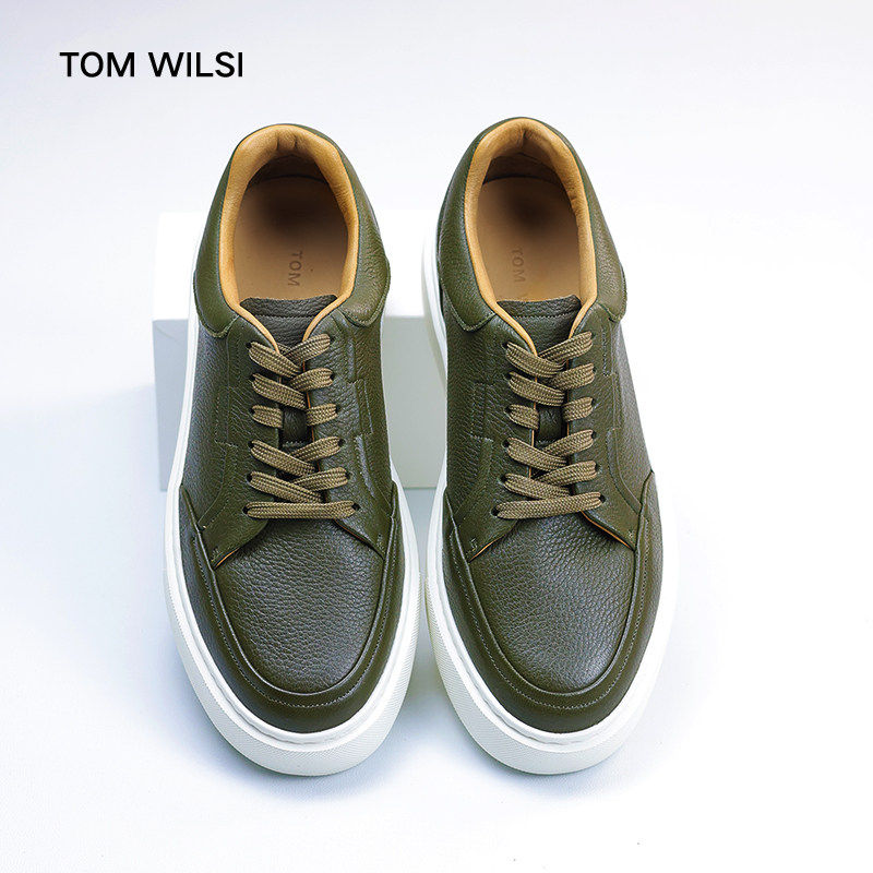 TOM WILSI设计师款男士商务休闲鞋2026新款透气鹿皮轻便软底板鞋