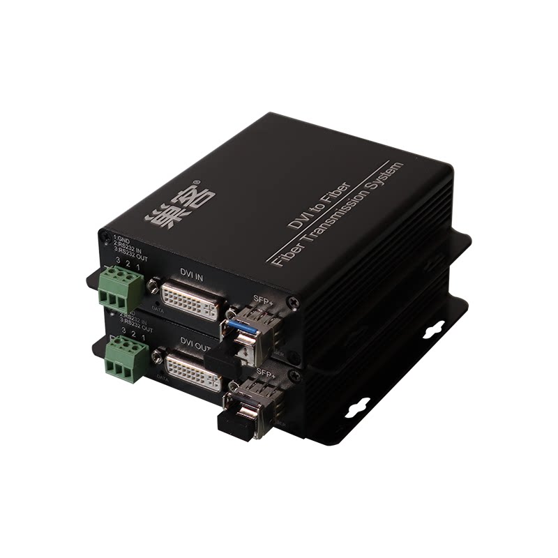 巢客 DVI光端机高清无压缩光纤延长传输器1路4K DVI视频带本环出+KVM+1路双向RS232数据+1路反向开关量光端机