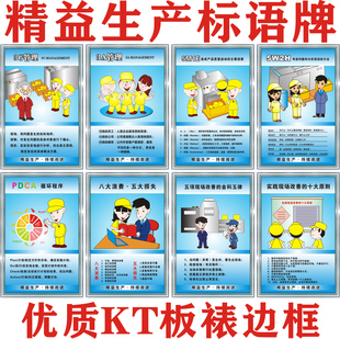 精益生产PDCA贴画企业3G管理展板质量品质标语KT板框标示语牌海报