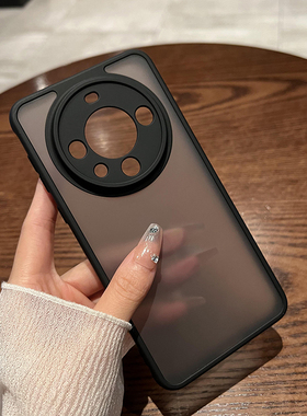 umj适用于华为mate70手机壳mate70pro半透明肤感磨砂黑色mate60pro+简约高级60四周全包防摔保护套新款男女生