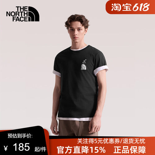 TheNorthFace北面男女同款棉印花短袖T恤户外透气休闲26春夏8GVC