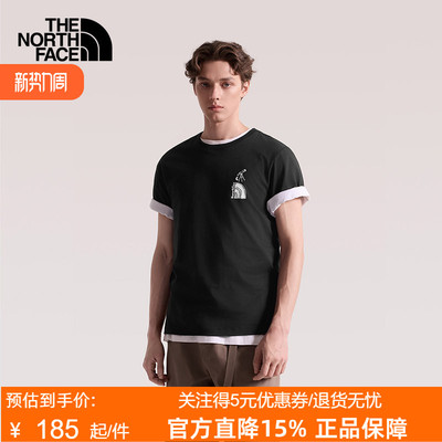 TheNorthFace北面男女同款棉印花短袖T恤户外透气休闲26春夏8GVC