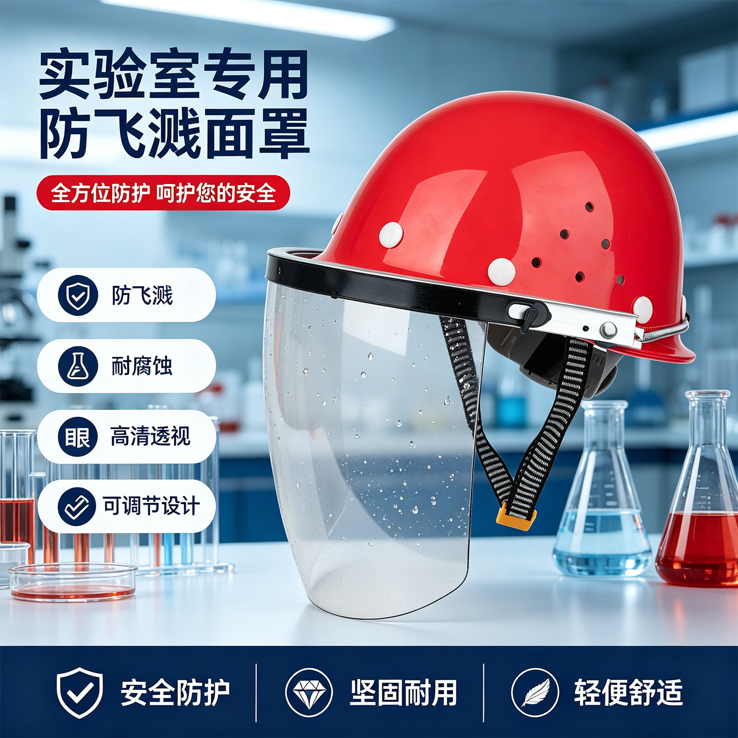 实验室防化喷溅防酸碱面罩防护