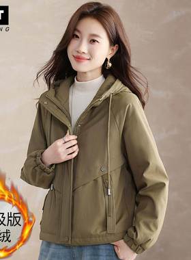 WEI TING加绒加厚派克服女款冬季2025年新款今年流行小个子短外套