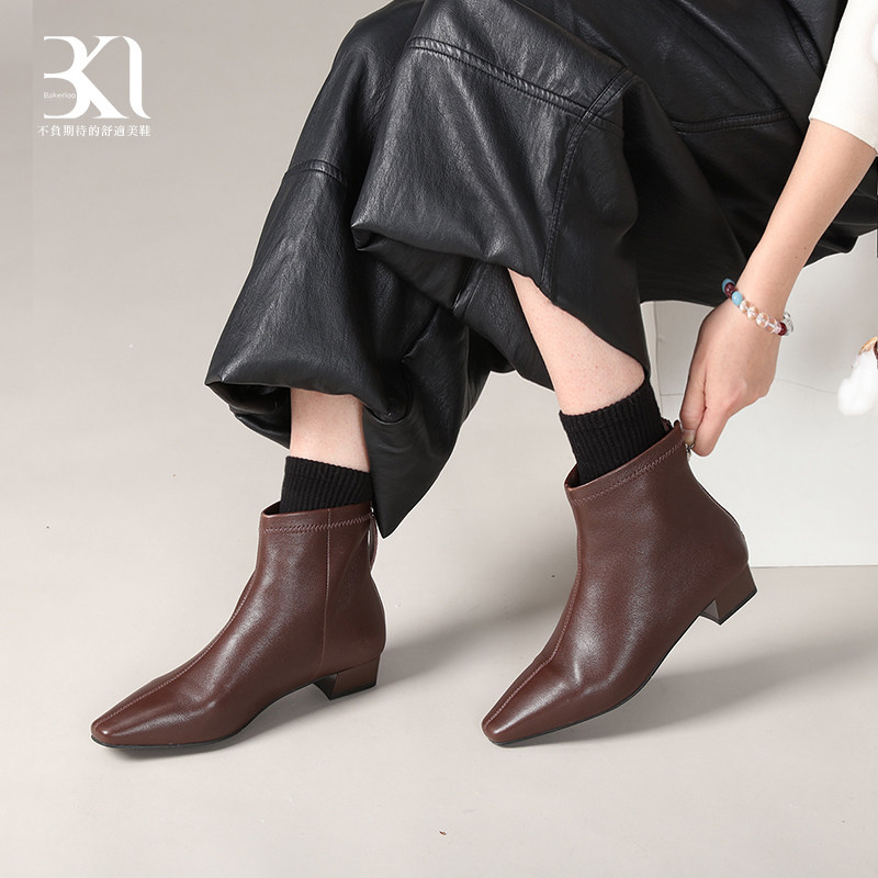 BAKERLOO小方头舒适低帮中跟女靴AD233