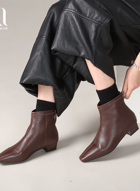 BAKERLOO小方头舒适低帮中跟女靴AD233