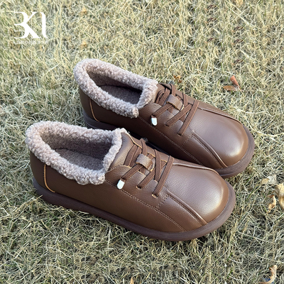 BAKERLOO女士休闲加绒一脚蹬牛皮鞋 - 2159