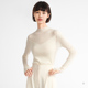 白色半高领羊毛薄针织 小着暖冬 HB21 半透设计明媚