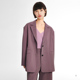 小着暖冬 酷感直接 飒飒 SU31 绛紫色羊毛混纺超大廓形西装