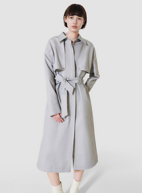 小着暖冬 TC6 丁香灰色 Lilac Ash 长款衬衫型风衣 新色 飒飒