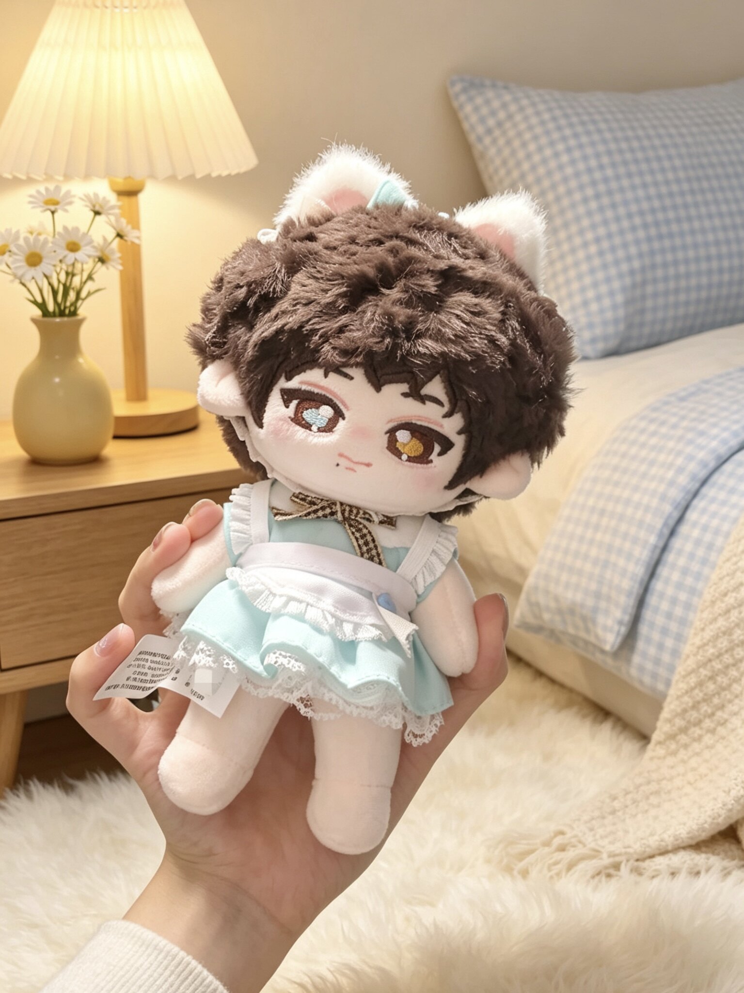 4代TF家族王橹杰生日款天使15厘米正常体棉花娃娃公仔着替服套装