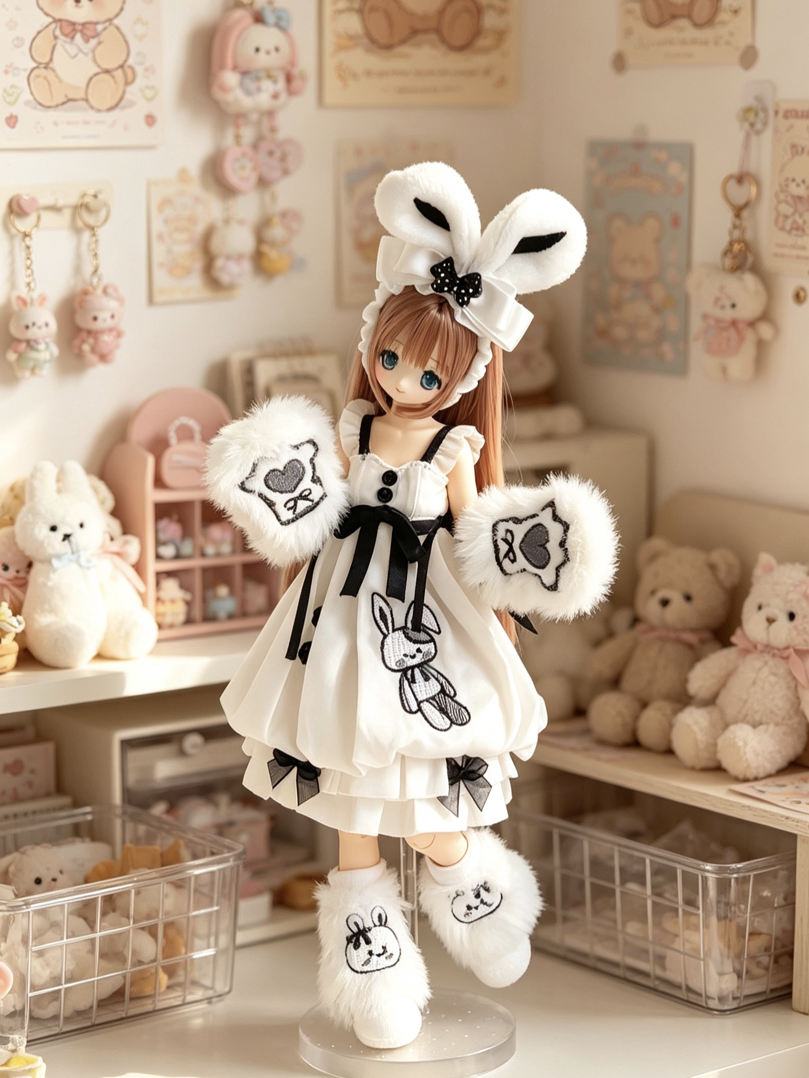特六bjd娃衣/azone6分/ob22/ob24/米甜四混合天使小布可穿睡裙图片