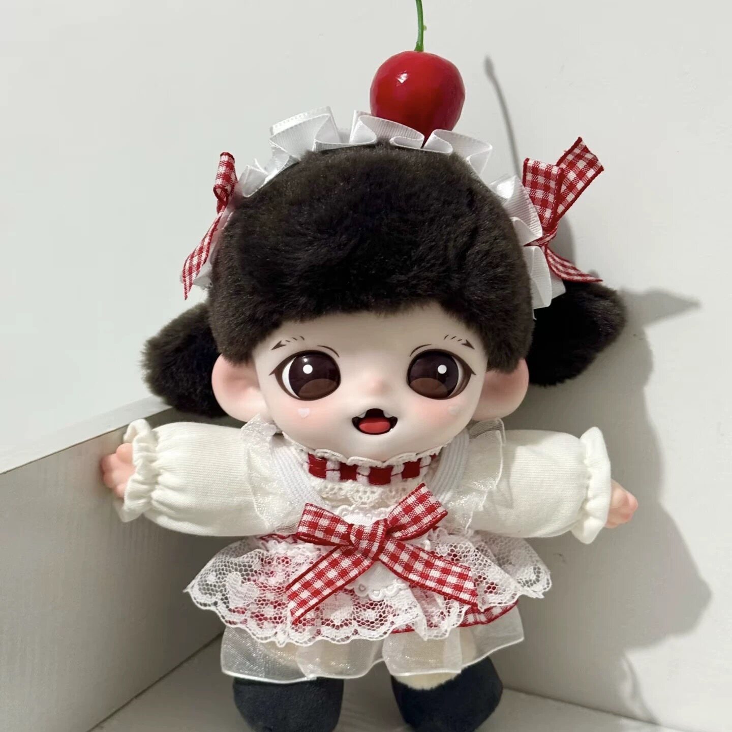 Zoraa羽翼精灵妹妹菇菇小猫毛绒搪胶10cm大表姐娃衣狗熊衣服着替图片