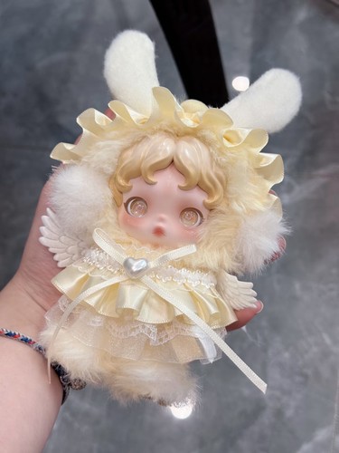 泡泡玛特sp2光织园朝晖金兔耳天使娃衣着痕沐木搪胶公仔换装10cm