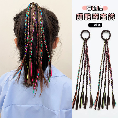 网红儿童假发辫子头饰拳击辫发绳