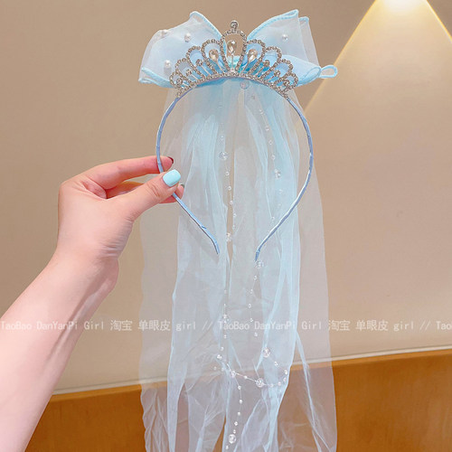 公主皇冠头纱发箍高端大气网纱