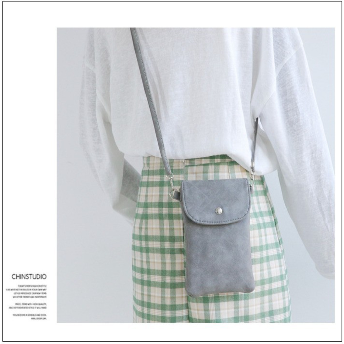 简约零钱包女纯色休闲袋包竖款