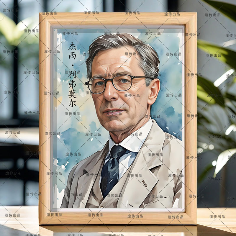 杰西利弗莫尔股票作手人物画像装饰画相框室内桌面摆件摆台挂画图片