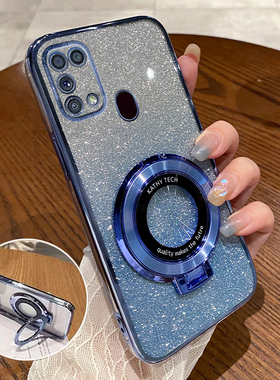 适用三星M31手机壳samsungM新款samsung保护套galaxyM透明硅胶galaxy防摔全包3星女带支架男钢化膜高级感外壳